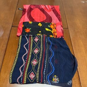 Silk Scarf Bundle 3 M’O Square Anthony Joseph 62”‎ Red 51” New Zealand Māori